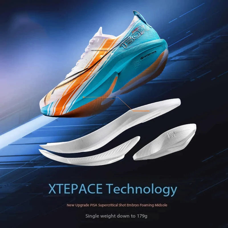 Xtep 160X 6.0 PRO Men's Running Shoes 2024 Champion Racing Carbon Plate Sneakers Professional Marathon 975119110003