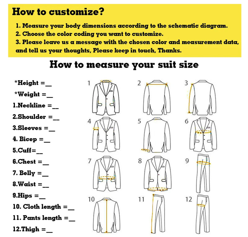 Pantsuit 2 Piece Set For Men Regular Fit Suit Double-Breasted Blazer Mens Office Wedding Outfit Customize