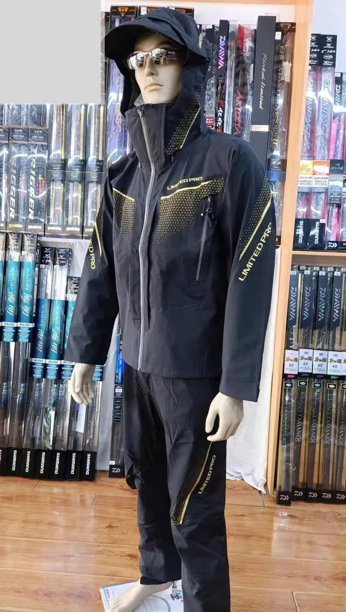 Men's Winter Rock Fishing Clothing Suit, Thick, Warm, Sprint Coat, Overall Pants, Thin, Waterproof, 2-Piece Suit, New, 2024