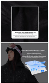 2025 Adult Fashion New Ski Suit Shirt Pants Winter Skiing Sports Windproof Waterproof Wear-resistant Warm Loose Women Ski Sets