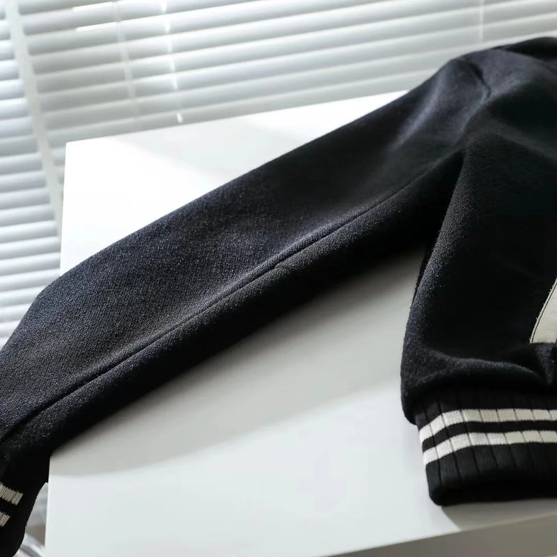 Baseball Uniform Luxury Genuine Leather Jacket Wool Coat Same Style For Men And Women Short Jacket Fashion Couple