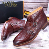 Comfy Genuine Leather Buckle Strap Ankle Boots Men’s Formal Business Office Daily Commute Wedding Party Travel Shoes