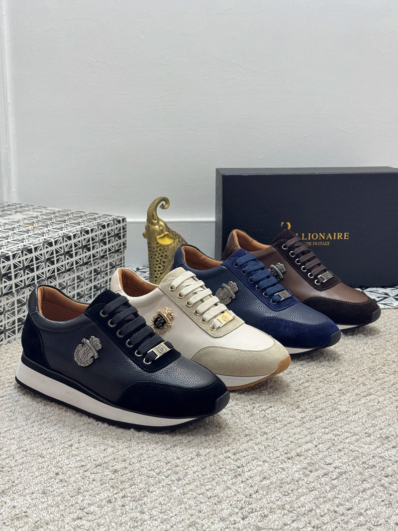 BILLIONAIRE BLSK CPRT Shoes Cowhide 2025 new embroidery fashion quality comfort motion Men‘s European size 39-45 Black Shoes