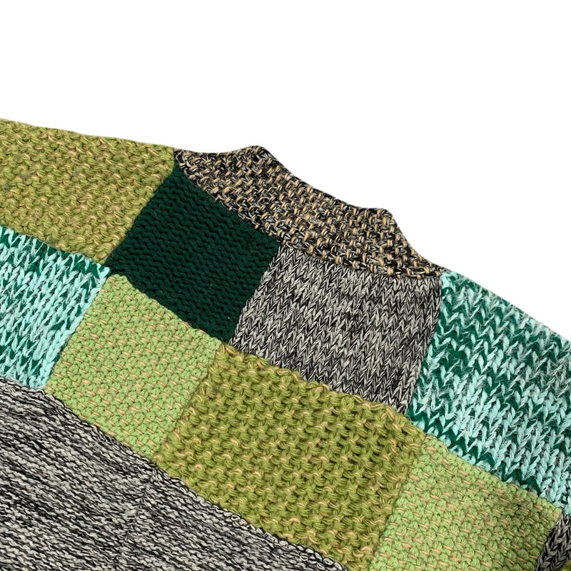 New Spring and Autumn Long Sleeve V-neck Cardigan loose hand-color matching design unique niche tide coat