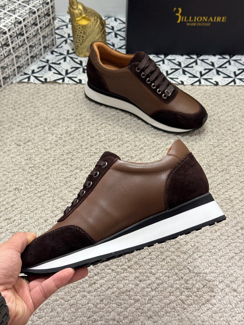 BILLIONAIRE BLSK CPRT Shoes Cowhide 2025 new embroidery fashion quality comfort motion Men‘s European size 39-45 Black Shoes