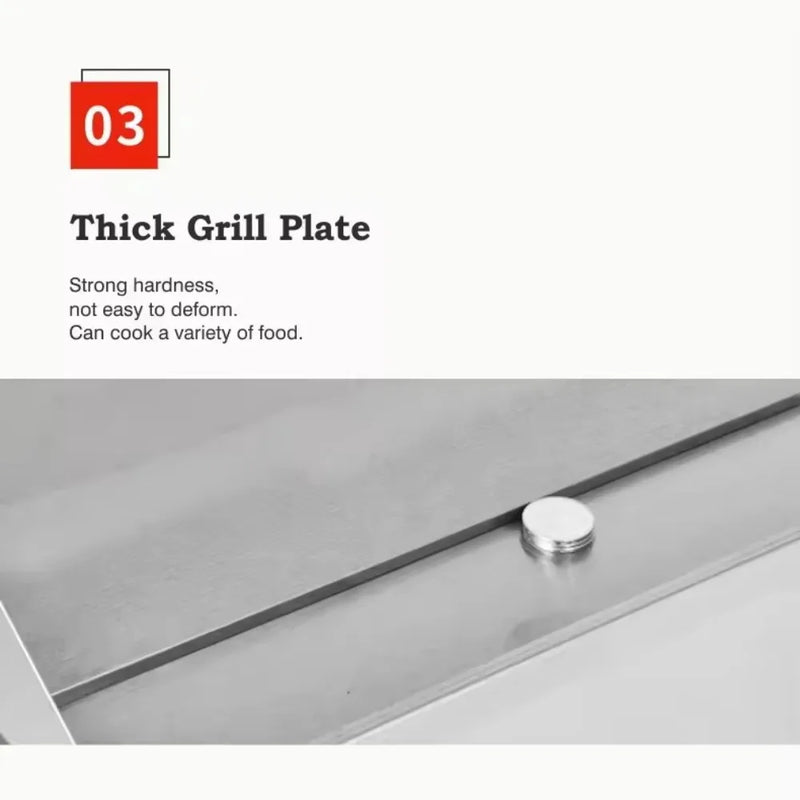 Hotel Restaurant Multifunctional Kitchen Equipment - Stainless Steel Mini Desktop Electric Griddle, Non-Stick & Fast Heating