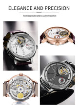 TOPHILL Fashion Waterproof Tourbillon Watches For Men Automatic Movement Self-wind Men's Mechanical Wristwatch Sapphire Glass