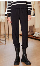 BC-288 High Waisted Pockets Woolen Thick 12Gg 100% Cashmere Women's Pants & Trousers Casual Pants Clothes