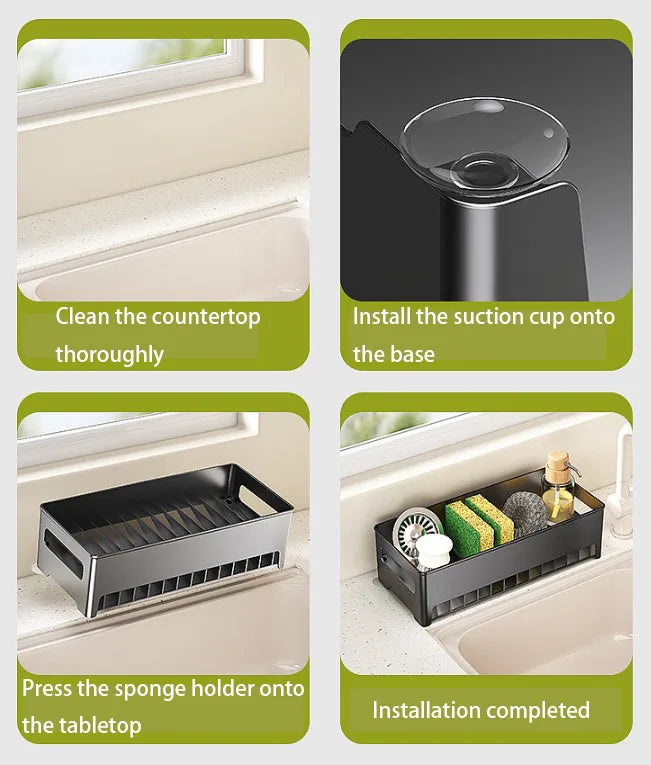 Kitchen Storage Rack Rag Drain Household Sink Sponge Shelf Faucet Dishwasher Sink Multi-function Storage Tool