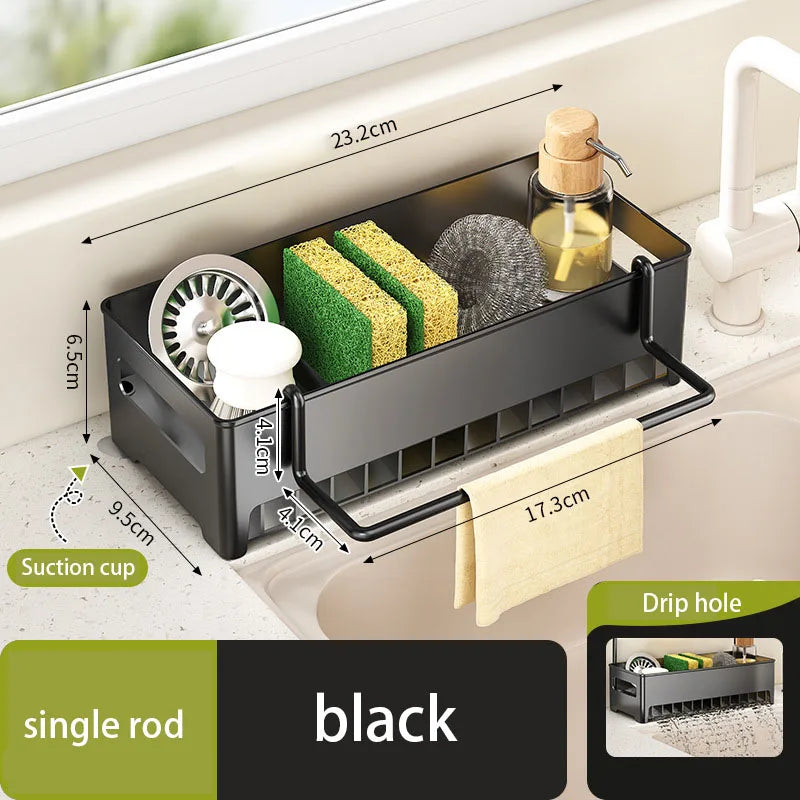 Kitchen Storage Rack Rag Drain Household Sink Sponge Shelf Faucet Dishwasher Sink Multi-function Storage Tool