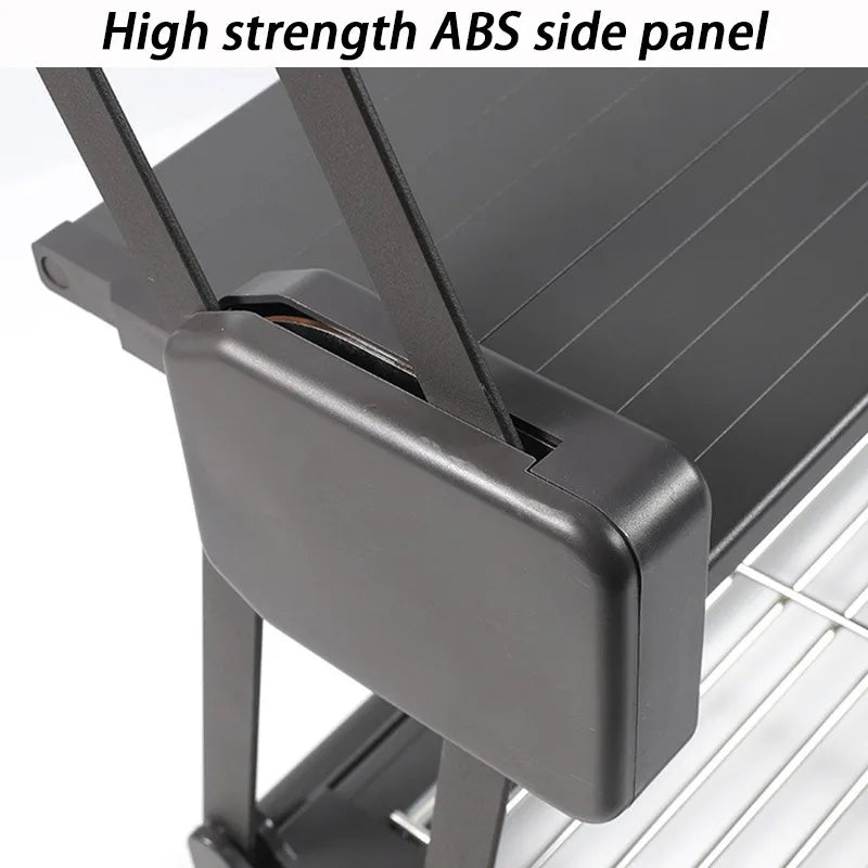 Kitchen Organizer Hanging Shelves 2 Layer Folding Dish Rack Top Mounted Lifting Basket Cabinet Kitchen Cupboard Cutlery Holder