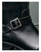 KOWM Cowhide Hiking shoes Brown trekking boots men Engineer's boots workwear goodyear shoes trendy ankle shoes walking sneakers