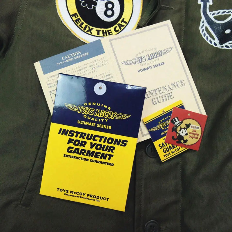 TOYS (Felix) Black "8" US Initial N-1 Navy Model 1943 Deck Clipped Jacket