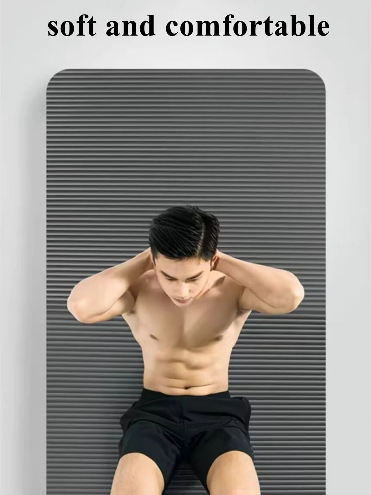 Gym Mat Yoga Pilates and Fitness Mat - Thick Gym Mat Exercise and Sports185cm×90cm×1cm Sound Insulation and Vibration Damping