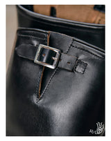 KOWM Cowhide Hiking shoes Brown trekking boots men Engineer's boots workwear goodyear shoes trendy ankle shoes walking sneakers