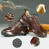 2025 new arrival Fashion Crocodile Belly Skin causal shoes men,male Genuine leather Sneakers 018