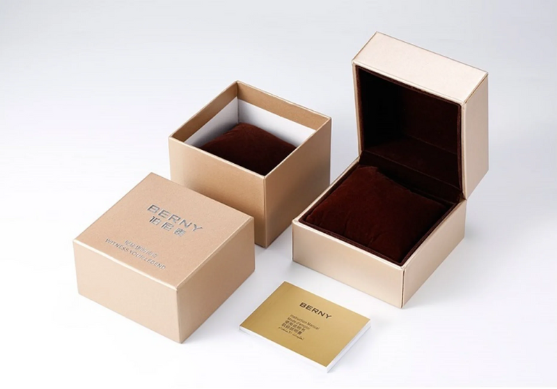 BERNY Luxury 18K Gold Mechanical Watch for Women Automatic Self-Wind Sapphire Ladies Wristwatch 72 Diamond 5ATM Skeleton Design