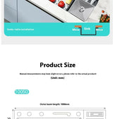 100 CM Large Size Single Slot Stainless Steel Kitchen Sink Multifunctional With Trash Can and Draining Rack Wash Vegetable Basin