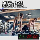 Gym Timer, Interval Clock with Clear LED, Crossfits Timer Countdown/Up Stopwatch, Wall Workout Timer with Remote for Gym
