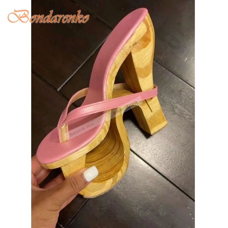 Strange Style High Heels Sandals Straps Slip On Hollow Sexy Ladies Sandals Summer Shoes Designer Party Casual Open Toe Fashion