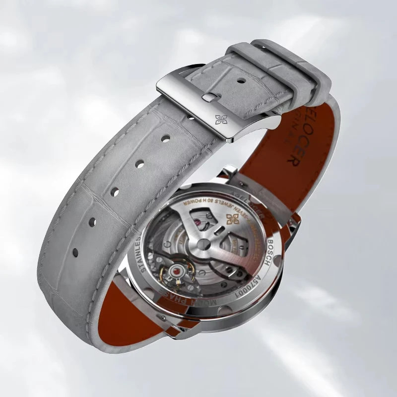 AGELOCER Original Astronomer Watch Men's Luxury Watch Automatic Mechanical 29.51-day Moon Phase Watch Birthday Gift for Men