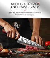 HEZHEN 8.3 Inches Chef Knife Power Steel Core 73 Layer Damascus Steel Kitchen Tools For Maet Cooking Knives Beautiful Gift Box