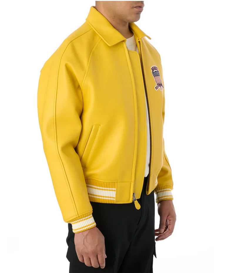 Europe US plus size Men Hip Hop Sheep skin Varsity Jacket Embroidered Diamond Classic Casual Sport genuine leather Coat clothing