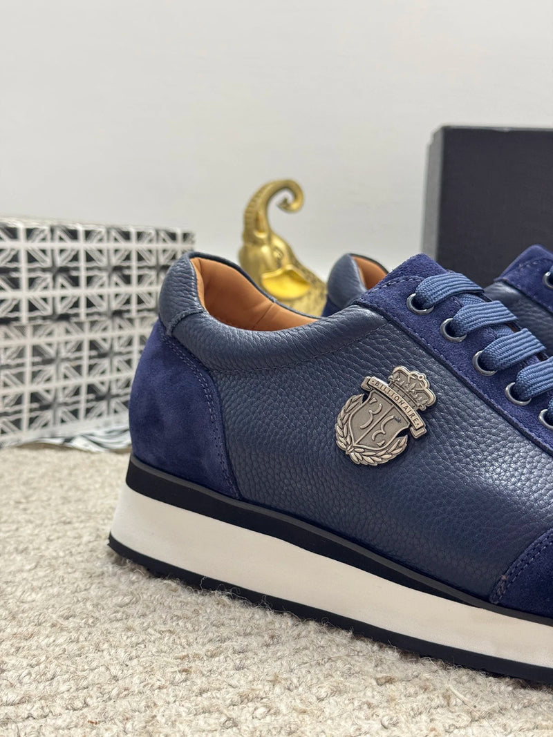 BILLIONAIRE BLSK CPRT Shoes Cowhide 2025 new embroidery fashion quality comfort motion Men‘s European size 39-45 Black Shoes