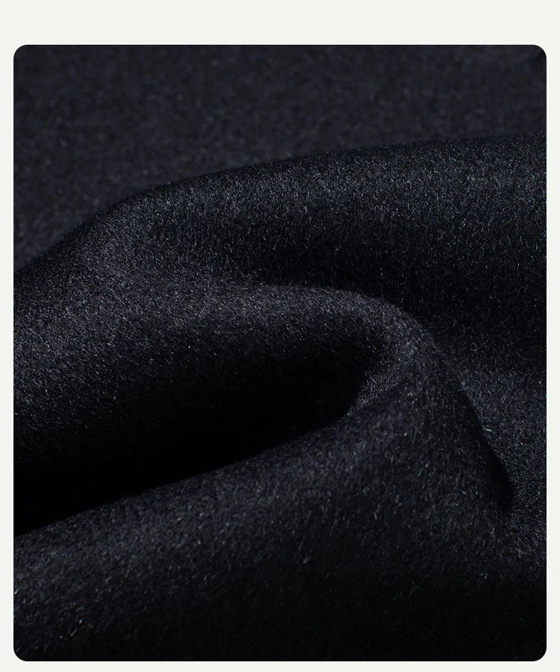 Double-sided cashmere autumn winter men's coat beige V-neck wool new fashion coat loose plus size fat 3XL 100KG warm soft wear