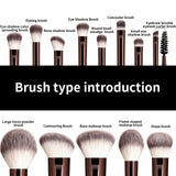 13PCS Makeup Brush Set Foundation Concealer Powder Eyeshadow Blush Brush Kabuki Blending Cosmetic Beauty Tool for Face