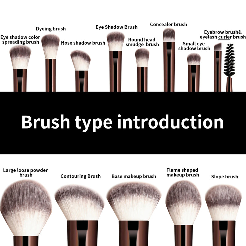 13PCS Makeup Brush Set Foundation Concealer Powder Eyeshadow Blush Brush Kabuki Blending Cosmetic Beauty Tool for Face
