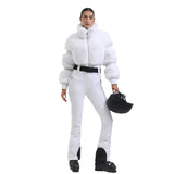 Winter New Female Skiing Jumpsuit Snowfield Waterproof Adult Ski Clothes Warm Thick Snow Tracksuit Women Slim Outdoor Sport Suit