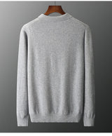 Men's POLO Collar Knitted Pullover Sweater 100% Cashmere Long Sleeved Shirt Casual Business Solid Color Men's Tops Autumn Winter