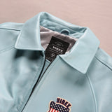 Europe US plus size Men Hip Hop Sheep skin Varsity Jacket Embroidered Diamond Classic Casual Sport genuine leather Coat clothing