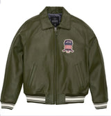 Europe US plus size Men Hip Hop Sheep skin Varsity Jacket Embroidered Diamond Classic Casual Sport genuine leather Coat clothing