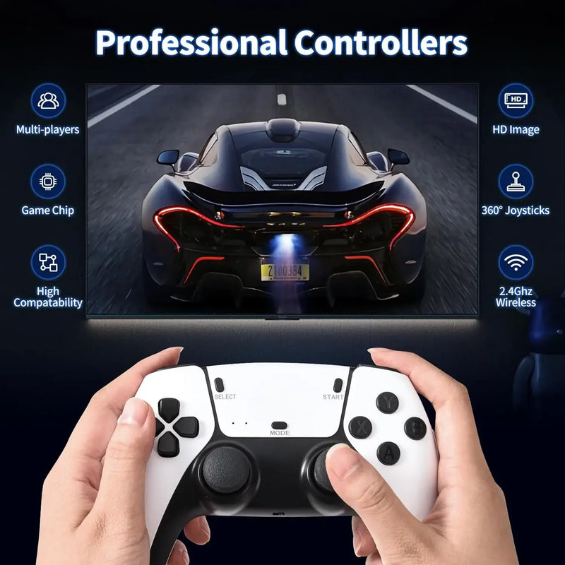 M15 4K Handheld Video Game Console 64G 20000+ Retro Games Wireless Gamepads HD Gaming Multi-Emulator Stick