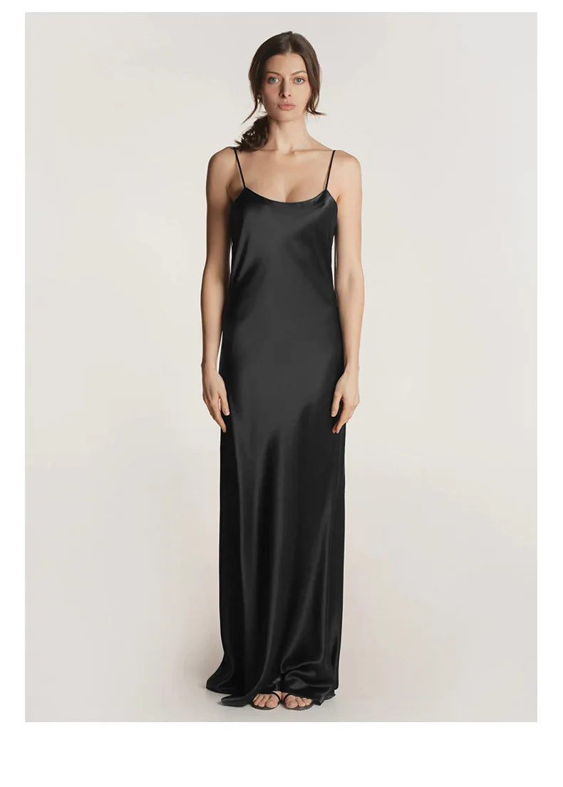 19Mm Silk Maxi Dress 100% Mulberry Silk Luxurious Women'S Evening Dresses 2025 Summmer Long Women'S Summer Dress