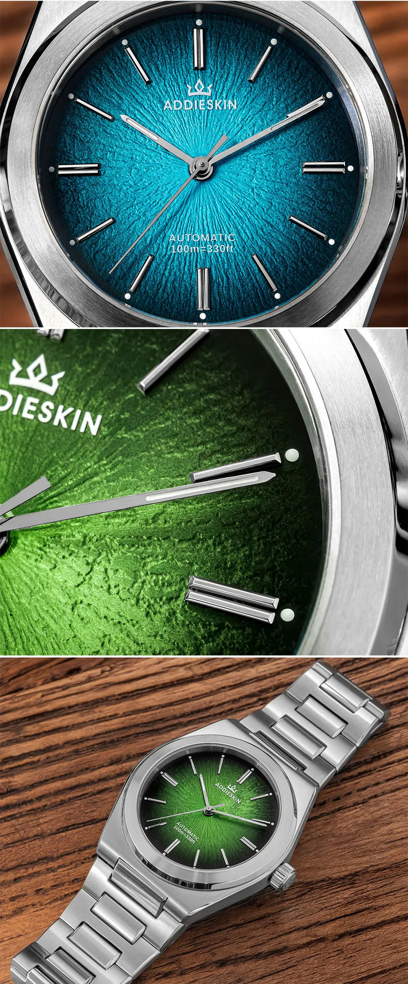 ADDIESKIN Luxury Stainless Steel Man Watch Sapphire Crystal Waterproof 39mm Luminous 9015 Automatic Mechanical Watches For Man