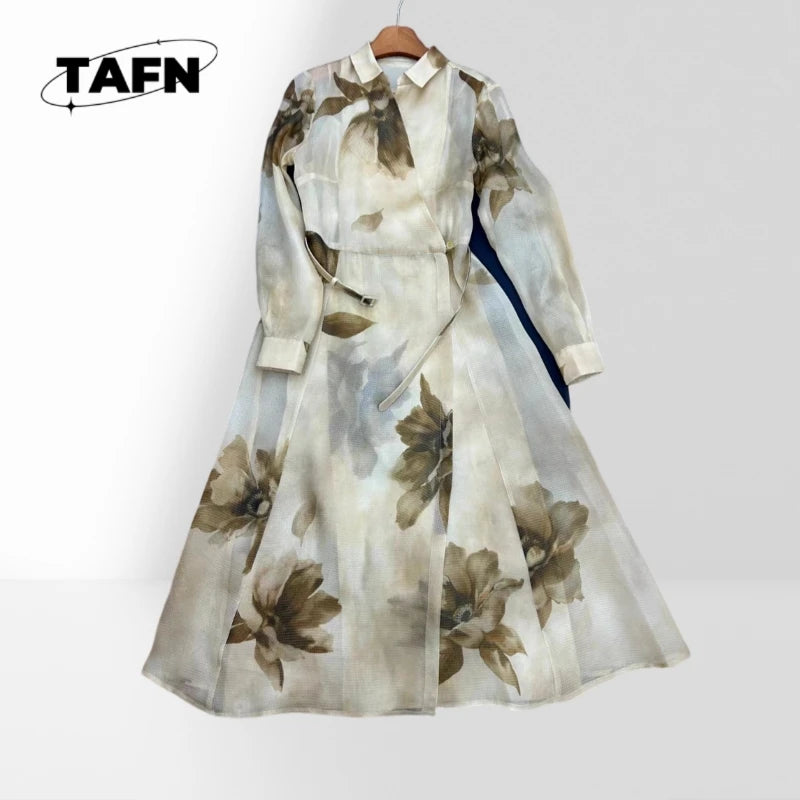 High Street Comfortable Refined Trendy Niche Beautiful Simple Retro Fashion Cashmere Dress  Elegant and Trendy for Casual AF1939