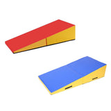 Gymnastics Training Mat, Non-Slip PU Leather Foldable Incline Wedge Gymnastics