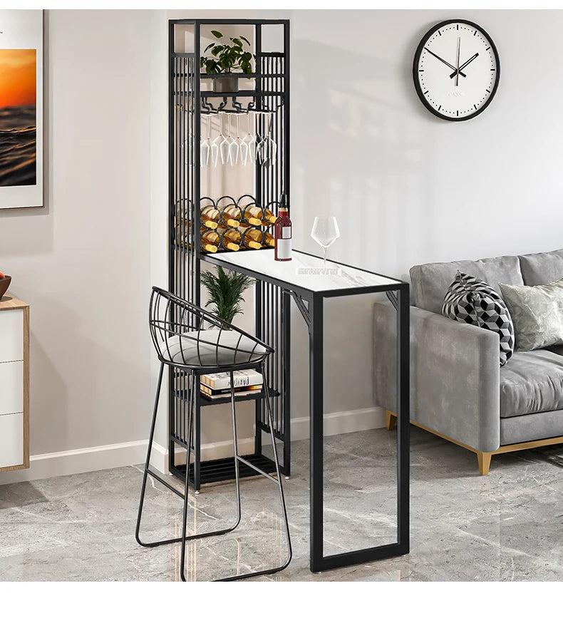 Iron Kitchen Bar Cabinet Industrial Living Room Modern Narrow Ideas Vertical Art Wine Rack Nordic Vitrine European Furniture