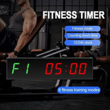 Gym Timer, Interval Clock with Clear LED, Crossfits Timer Countdown/Up Stopwatch, Wall Workout Timer with Remote for Gym