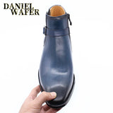 Comfy Genuine Leather Buckle Strap Ankle Boots Men’s Formal Business Office Daily Commute Wedding Party Travel Shoes