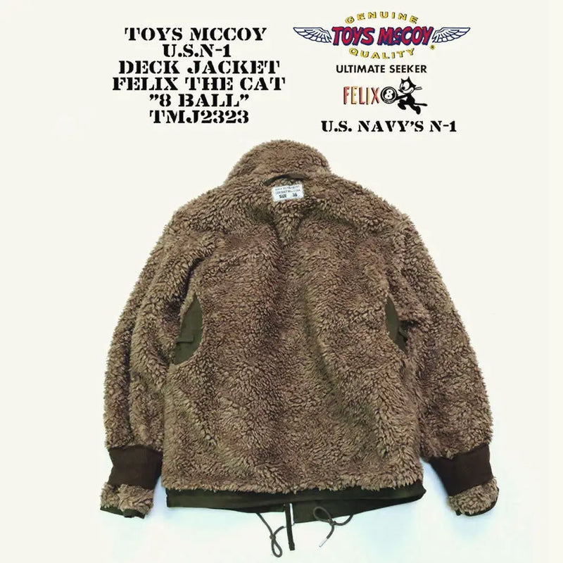 TOYS (Felix) Black "8" US Initial N-1 Navy Model 1943 Deck Clipped Jacket