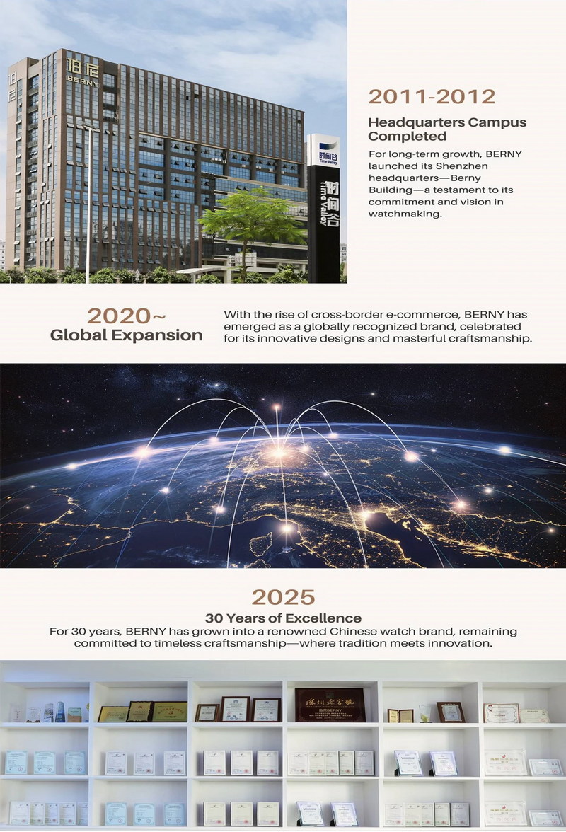 BERNY Luxury 18K Gold Mechanical Watch for Women Automatic Self-Wind Sapphire Ladies Wristwatch 72 Diamond 5ATM Skeleton Design