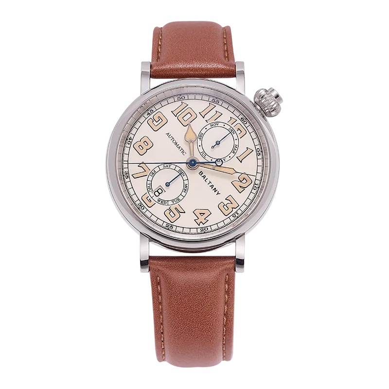 Baltany 2024 New 1935 S6047 Retro Men's Automatic Mechanical Watch Luxury Sapphire Waterproof 5Bar Super Glow C3 releoj hombre w