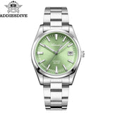 ADDIESDIVE NEW AD2077 Men Mechanical Wristwatches Sunburst Dial AR Coated Coated Dome Glass Waterproof Luxury Automatic Watches