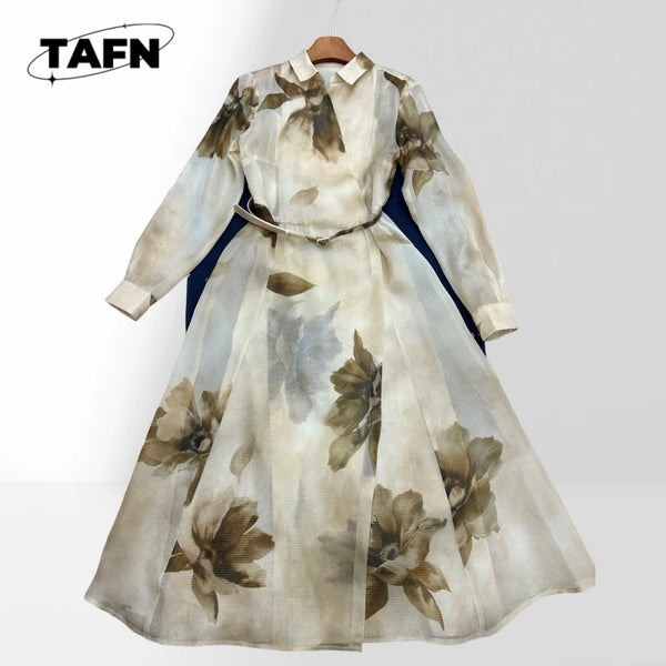 High Street Comfortable Refined Trendy Niche Beautiful Simple Retro Fashion Cashmere Dress  Elegant and Trendy for Casual AF1939