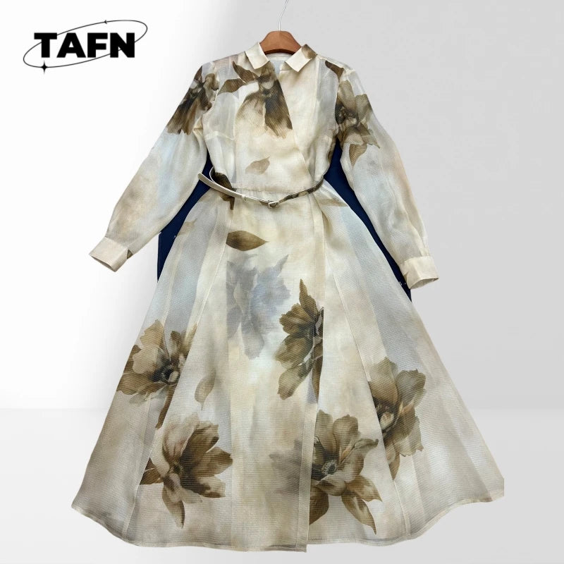 High Street Comfortable Refined Trendy Niche Beautiful Simple Retro Fashion Cashmere Dress  Elegant and Trendy for Casual AF1939