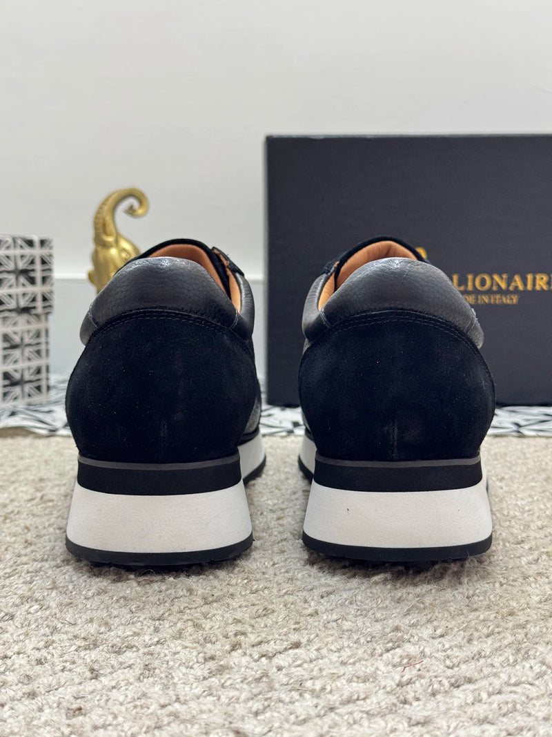 BILLIONAIRE BLSK CPRT Shoes Cowhide 2025 new embroidery fashion quality comfort motion Men‘s European size 39-45 Black Shoes